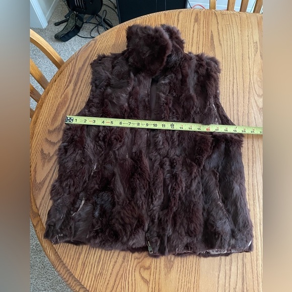 Surell for Bloomingdale's 100% Rabbit Fur Zip Vest Size S/M - Picture 7 of 11